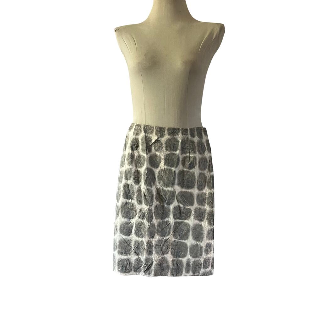 Vtg Y2K 2000s Oscar de la Renta Animal Print Faux Fur Skirt Sz 6